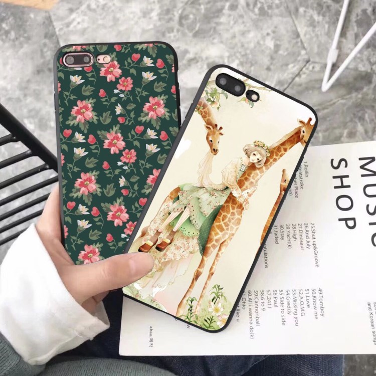 iPhone7plus手機殼創意彩繪全包蘋果6Splus保護套軟外貿來圖定制