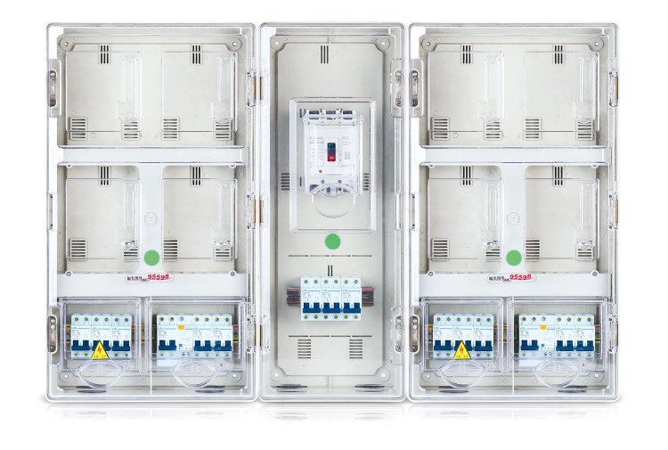 厂家直销 单相八户拼装型带主控透明电表箱  透明电表箱  电表箱