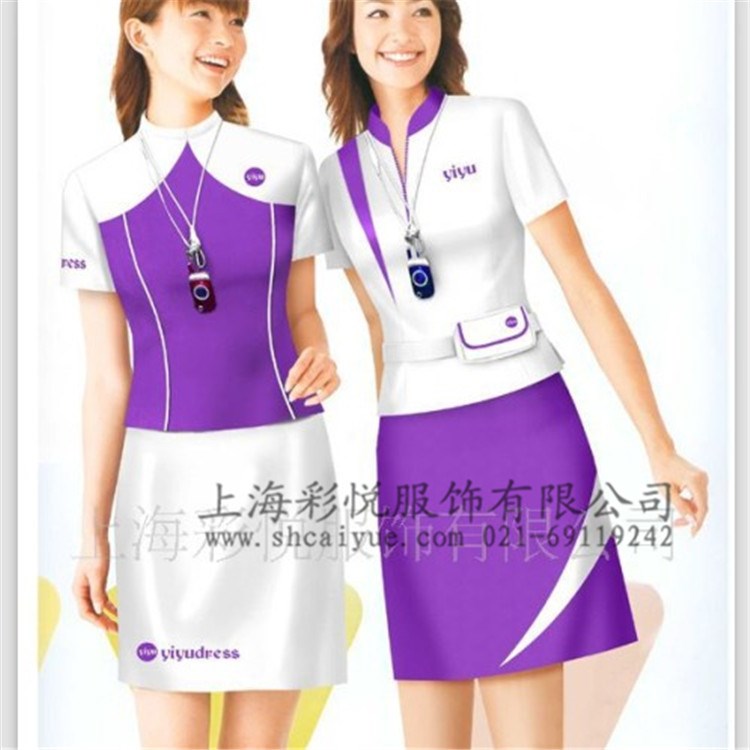 彩悅生產(chǎn)各式女式服 商場(chǎng)產(chǎn)品員工作服 服套裝