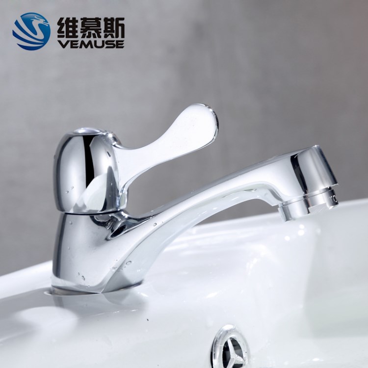 銅98單冷面盆水龍頭 工程酒店洗臉盆臺(tái)盆手柄開關(guān)水龍頭 廠家批發(fā)
