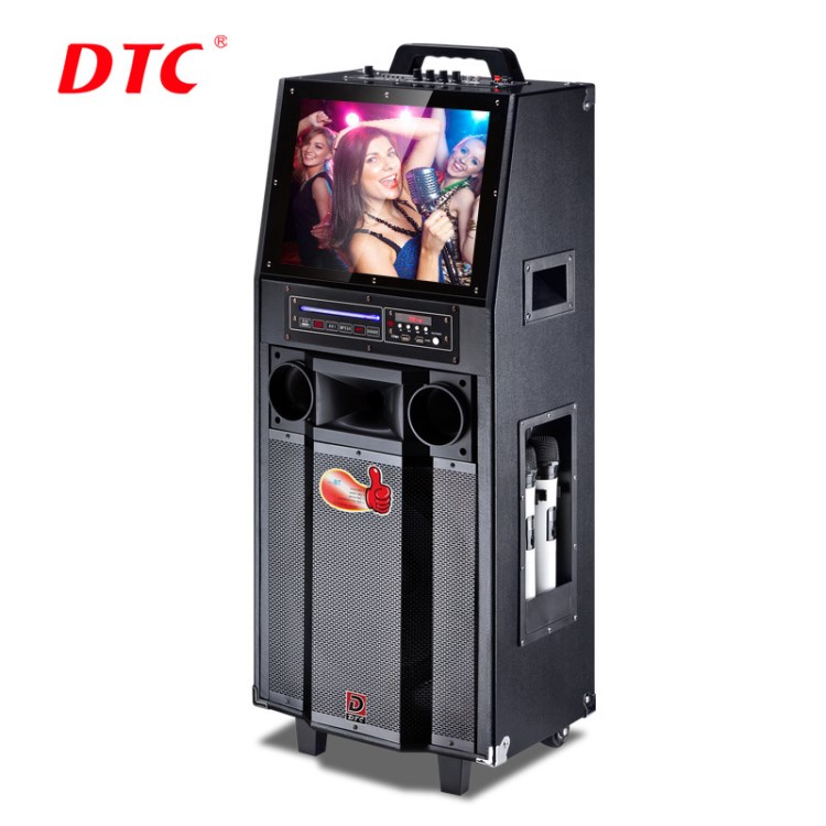 DTC大功率廣場舞音箱戶外電瓶拉桿便攜15寸高清顯示屏K歌音響