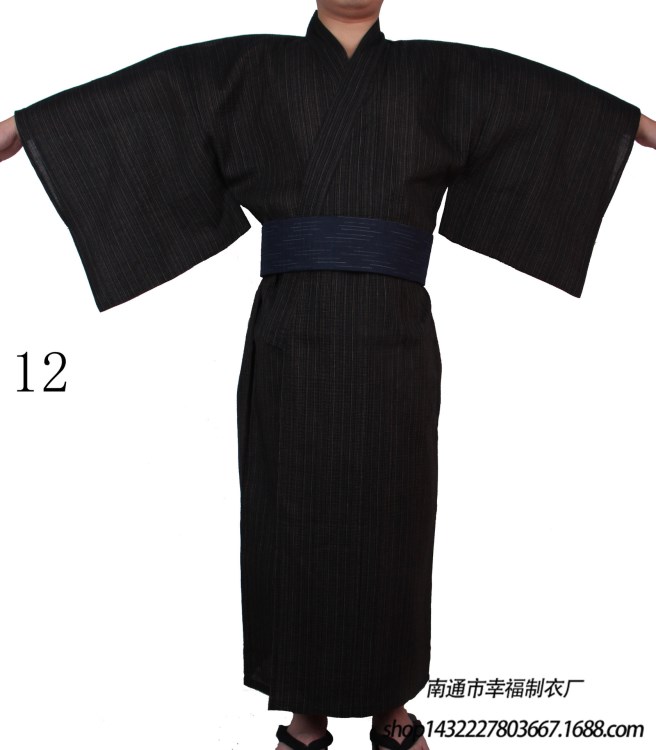 廠家直銷 外貿(mào)全棉浴袍 日式汗蒸服 日式和服全棉長款