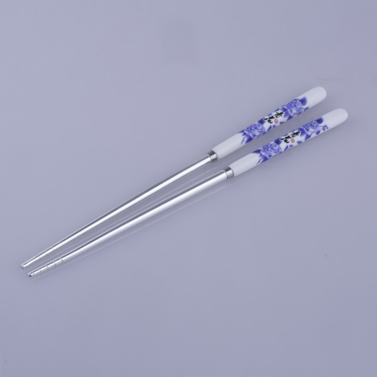 銀筷子 999足銀青花瓷銀筷子 節(jié)日送禮物品 手工藝品收藏批發(fā)