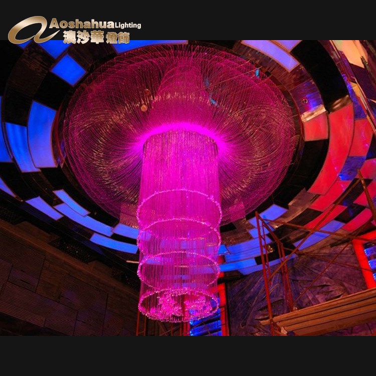 廠家訂做 非標(biāo)酒店工程光纖水晶燈 餐廳光纖吊燈