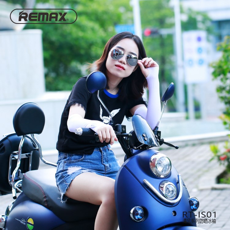 remax 防曬冰袖女男士?jī)和中浞雷贤饩€冰絲涼滑戶外開車護(hù)手臂袖