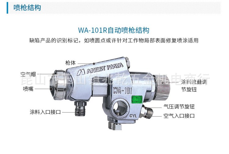 巖田噴槍W(xué)A101R-05P@日本巖田噴槍圓吹噴槍噴點槍
