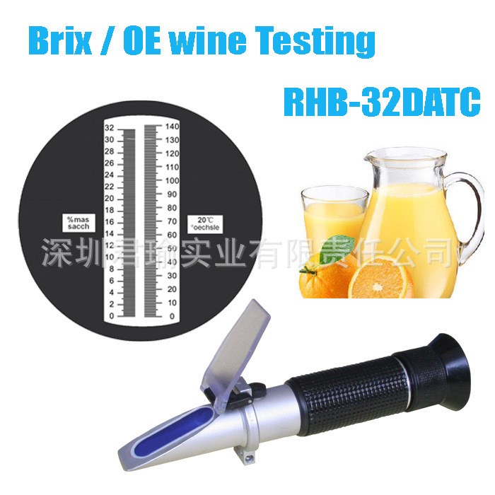 外貿速賣通亞馬遜手持式糖度計(0-32%) 酒精折射儀RHB-32DATC
