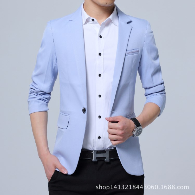 春裝新款休閑西服男韓版修身時尚英倫青年小西裝男裝外套學(xué)生衣服