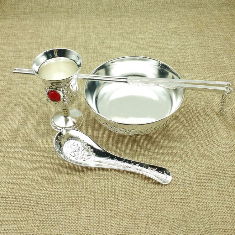 精美時(shí)尚精美鍍銀杯子碗勺子筷子禮品工藝品擺件節(jié)日活動(dòng)禮贈(zèng)品