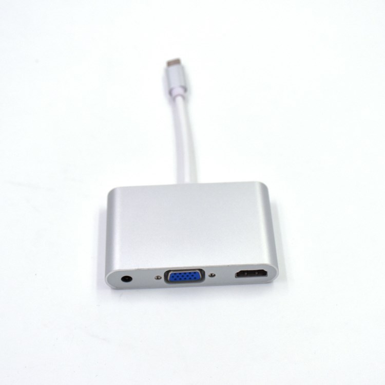 4k*2k Type-C USB 3.1轉(zhuǎn)HDMI VGA帶3.5mm音頻轉(zhuǎn)換線