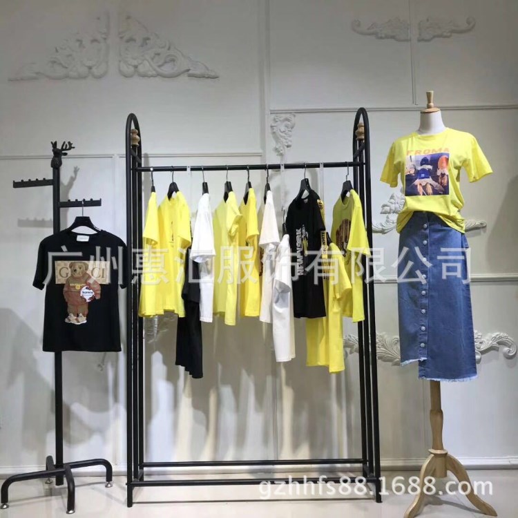時尚潮流休閑T恤18夏品牌折扣批發 女裝尾貨折扣批發一手貨源