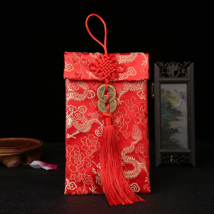 創意中國結紅包利是封流蘇刺繡紅包織錦緞絲綢布藝紅包新年布紅包