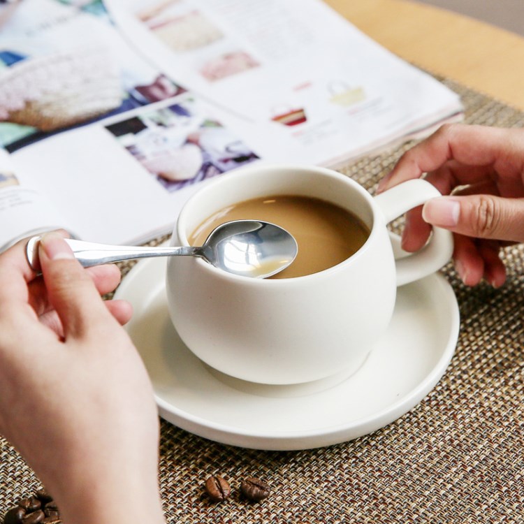 欧式陶瓷杯咖啡杯套装创意简约家用马克杯定制LOGO咖啡杯子送碟勺