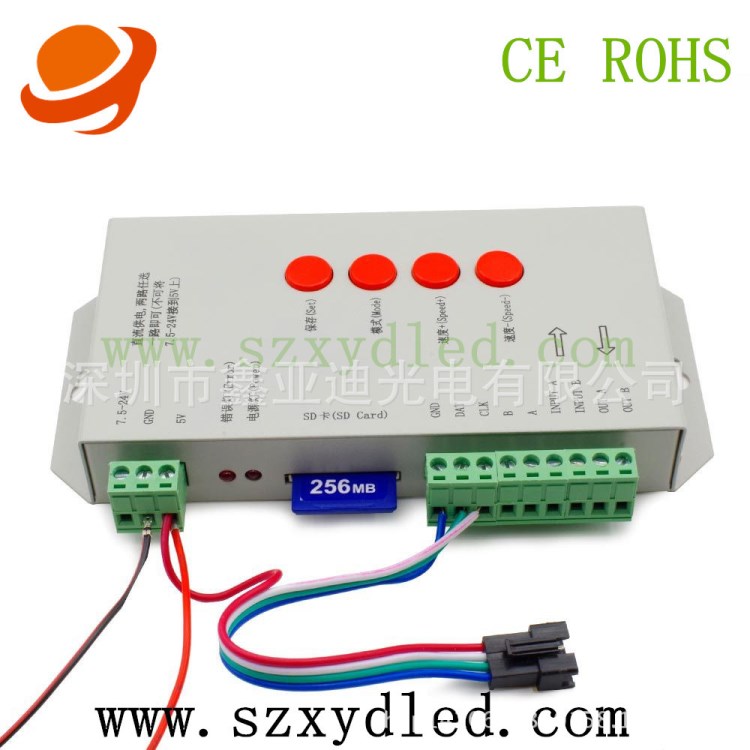 LED全彩控制器 T-1000S控制器 SD卡单口控制器 外控全彩控制器