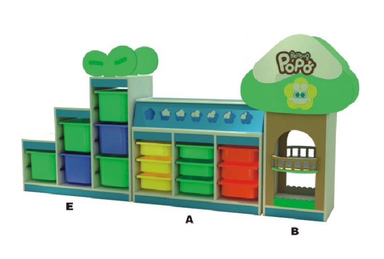 幼儿园实木造型玩具抽拉式储物收纳直列柜儿童区域活动整理组合柜