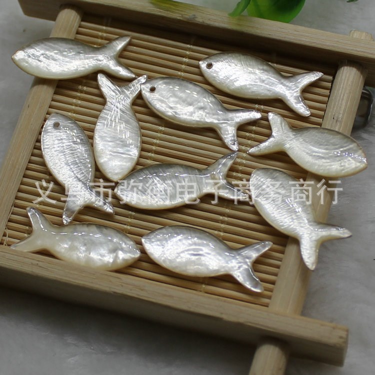 貝殼魚天然日本鏡貝魚10&times;26mm diy耳飾發(fā)簪掛件手工配飾材料批發(fā)