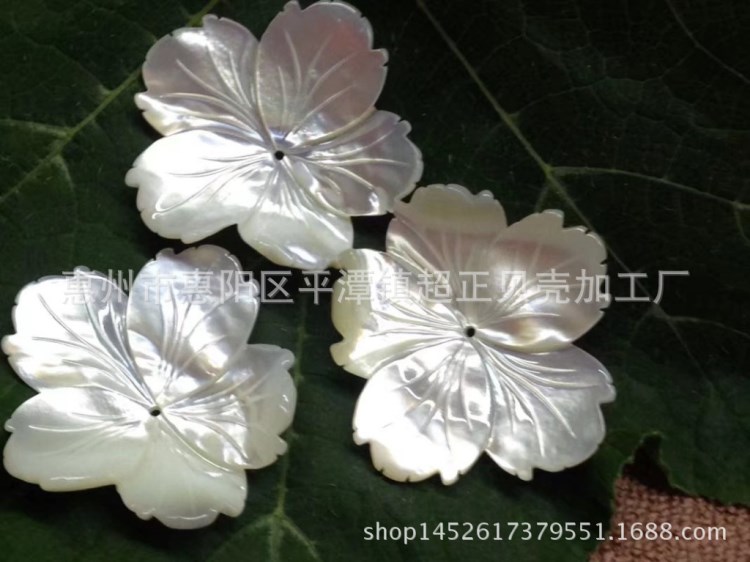 手工自制古裝發(fā)髻步搖鳳冠頭飾品DIY配件 淡水貝五瓣隨型大貝殼花