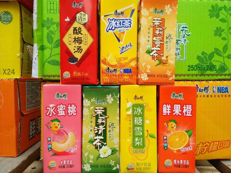 康师傅冰红茶酸梅汤7种口味饮料纸包自助餐外卖套餐专用250ml*24