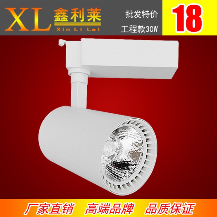 集成30W導(dǎo)軌燈外殼 LED軌道燈外殼 COB服裝店射燈外殼套件