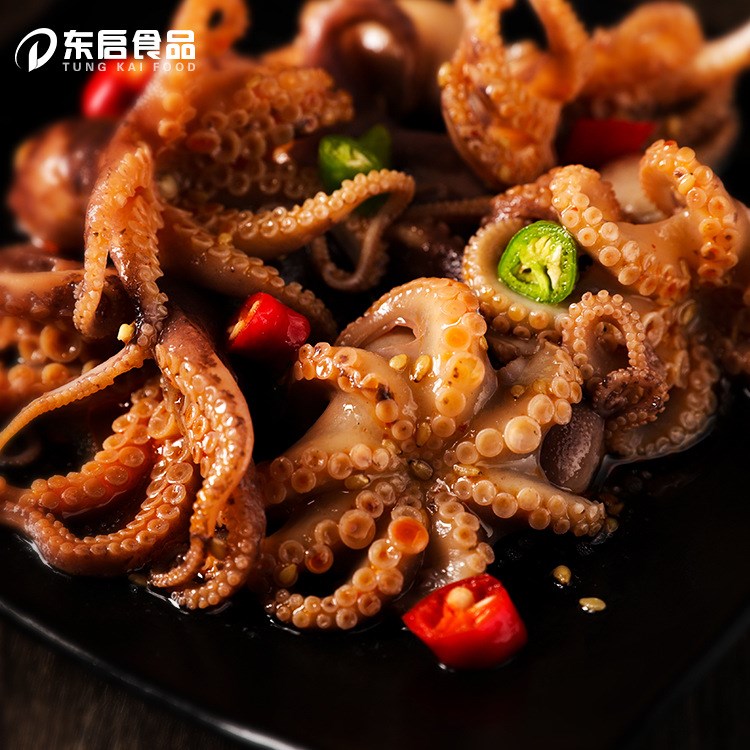 【中罐】 東啟食品 秘制罐裝麻辣海鮮小章魚八爪魚 麻辣海鮮批發(fā)