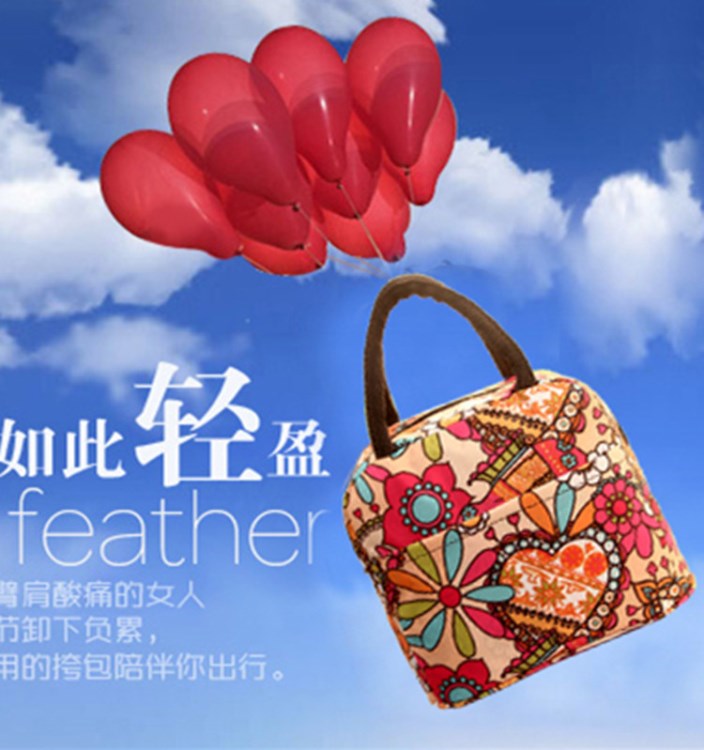 新款飯盒包包加厚保溫手提便當袋 可愛拎包 尼龍織布包小拎包批發