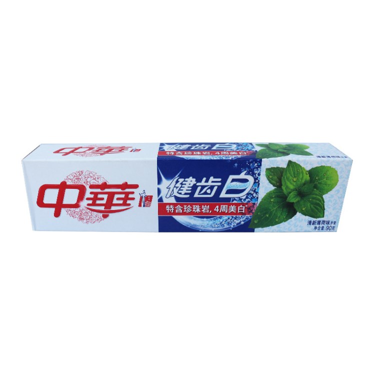 中華牙膏健齒白清新薄荷90g/支 凈白牙齒 清新口氣