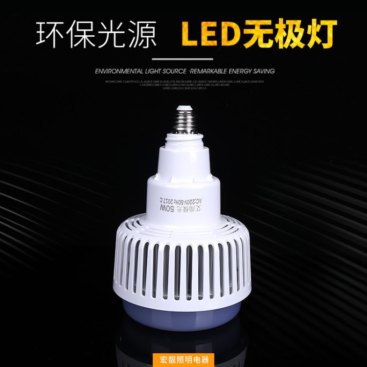 LED无极灯 大功率50W 超亮100W 厂房工业照明灯天棚投射灯批发