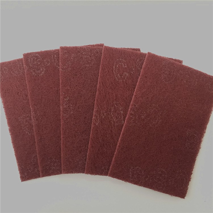 廠家批發(fā)7447紅色5*8寸工業(yè)百潔布 尼龍片 菜瓜布 媲美3M百潔布