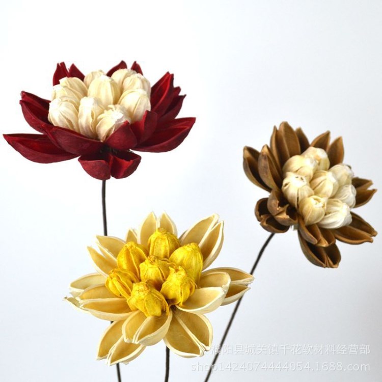千日紅干花裝飾花手工干花客廳落地擺放花批發荷花中式簡約永生花