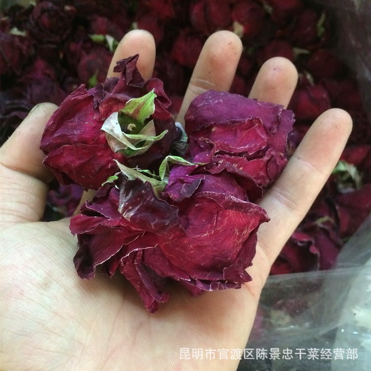 法國食用墨紅玫瑰干花 干玫瑰 法國墨紅 云南特產(chǎn) 花茶批發(fā)