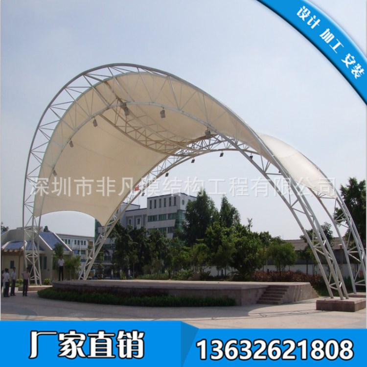 大量承接戶外膜結構景觀商業舞臺雨棚 戶外表演舞臺膜結構遮陽蓬