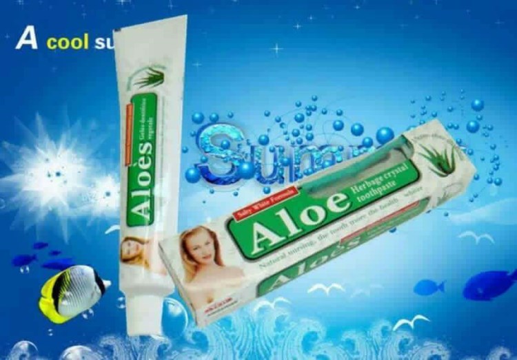 外貿(mào)出口 蘆薈牙膏 水晶透明膏 aloe toothpaste 50g 英文 50克