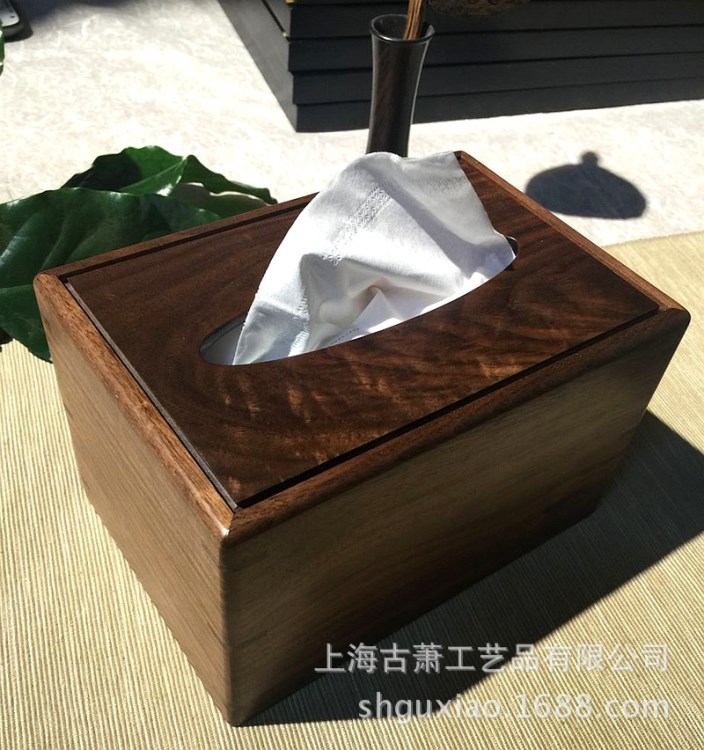 黑胡桃木抽取式紙巾盒紙巾盒天然環(huán)保黑胡桃木長方形實(shí)木