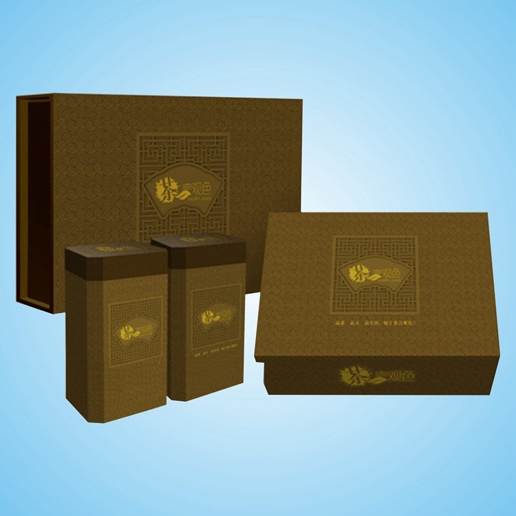 廠家直銷通用牛皮彩紙盒訂購(gòu)抽屜盒花茶禮品盒定制做茶葉包裝盒