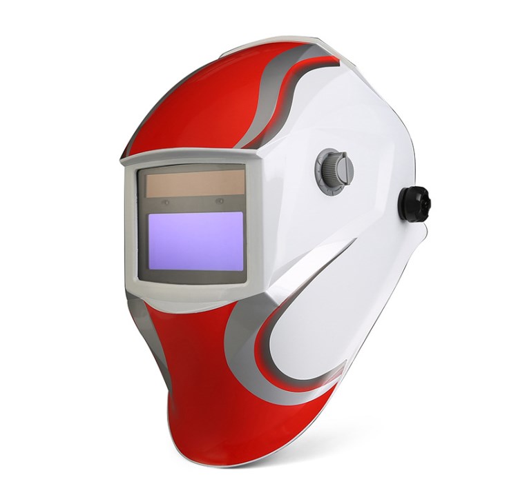 头戴式太阳能自动变光焊帽红白色防紫外线建筑焊接jasmine-432e