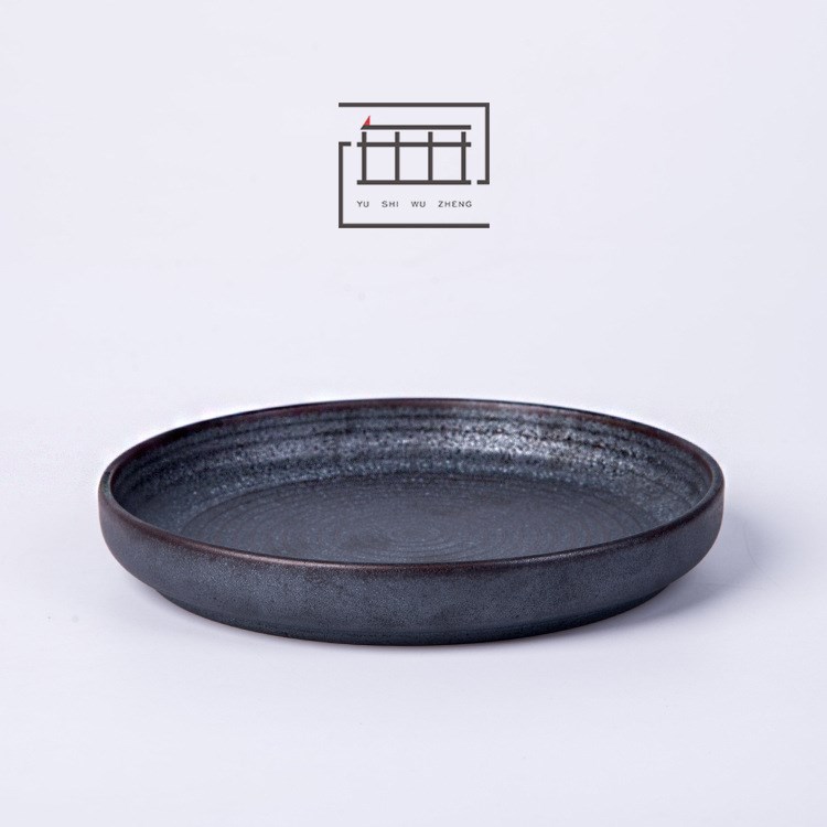 陶瓷圓形壺承 窯變銀斑功夫茶具茶盤茶臺 茶道零配干泡盤 食器