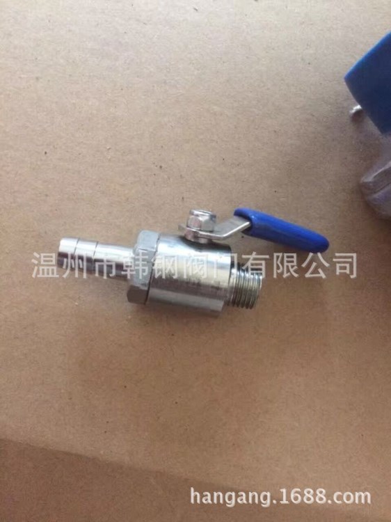 定制不銹鋼非標小球閥，一頭外牙一頭皮接圓鋼1/4微型球閥
