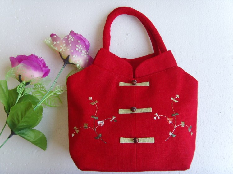 新款手提包 棉麻繡花包 中式手提包配旗袍女包 晚會包