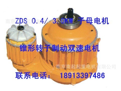 南京起重錐形轉子制動電機 ZDS 0.4/3.0KW 子母電機