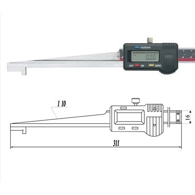 批发 楔形数显塞尺0.2-10mm 搏诺诚楔形塞尺广陆数显卡尺广陆