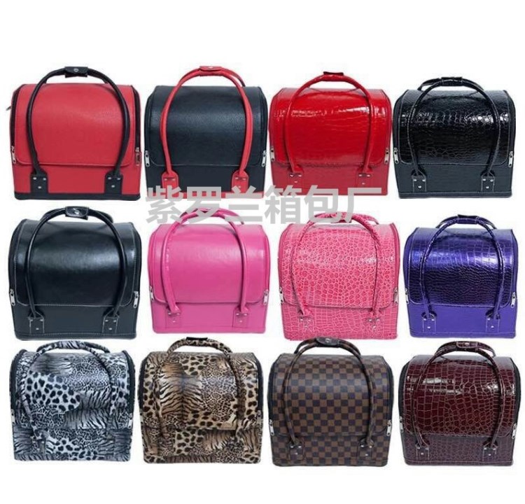 廠家批發多層手提紋繡美甲彩妝美容美發化妝箱化妝包工具箱