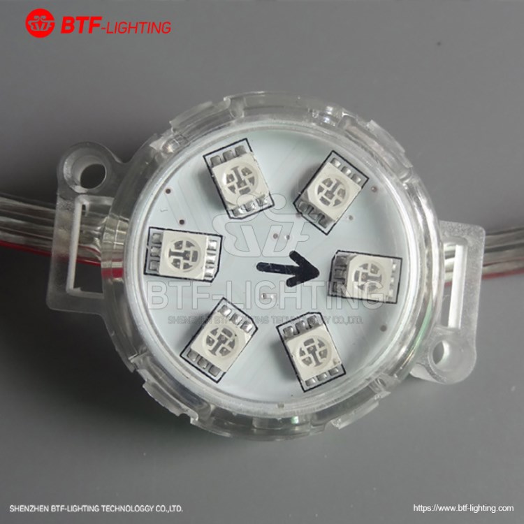 LED  像素圣诞 D40C1 内置6个灯 5050 DC24V 全彩幻彩 控制像素灯