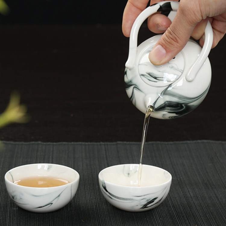廠家直銷云墨旅行茶具套裝新款2017便攜式一壺兩杯廣告禮品套裝