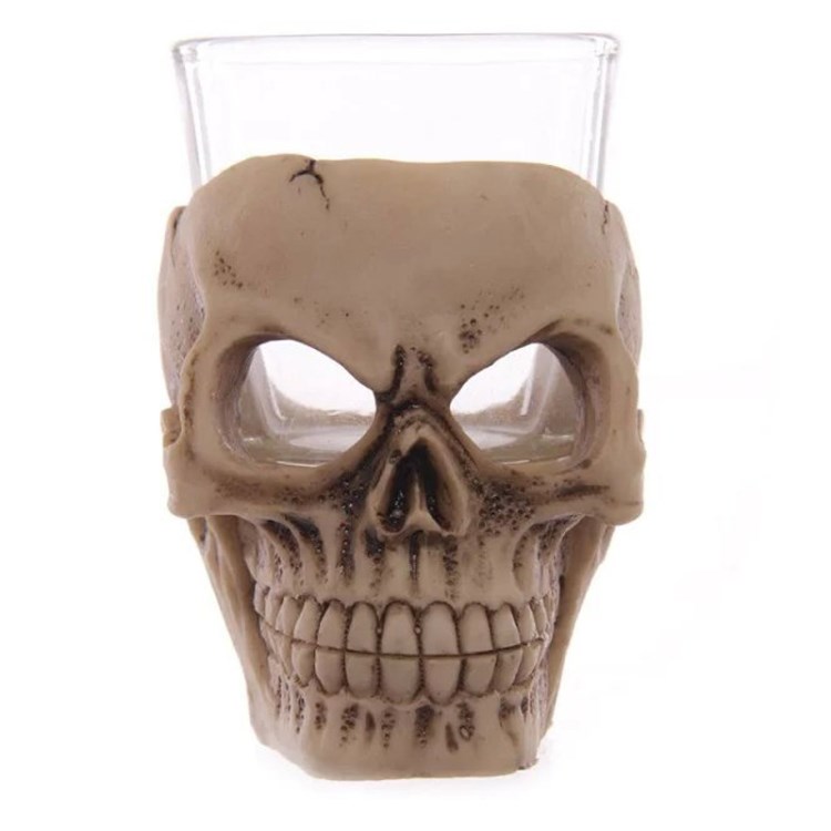 Skull Wine Mug Cup 創(chuàng)意樹脂骷髏頭小酒杯 伏特加威士忌玻璃杯