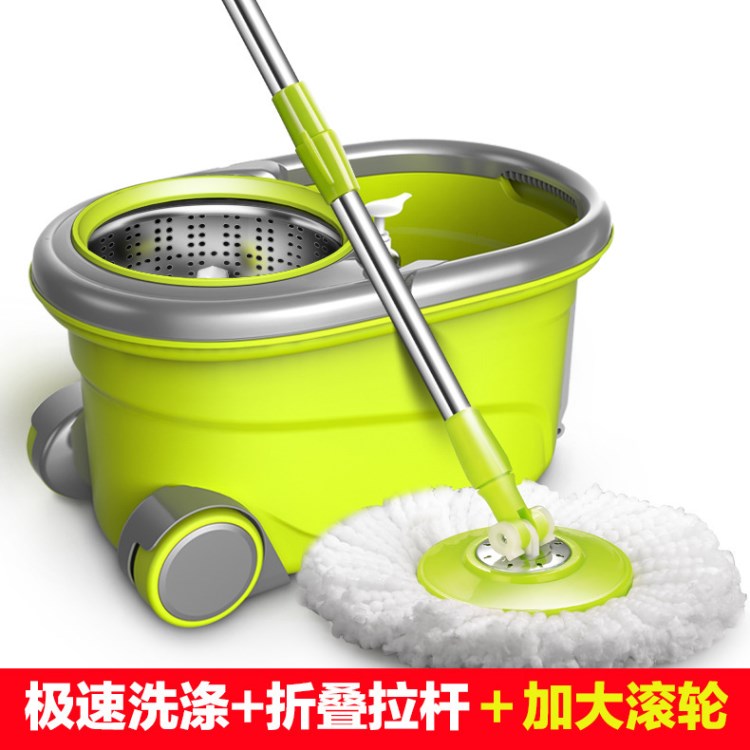廠家直銷批發永康拖把桶旋轉拖把雙驅動好神拖脫水手壓墩布免手洗