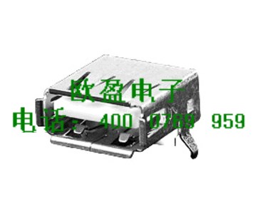 DIP插件封裝90&deg;直插沉板式USB AFUSB插座系列價格