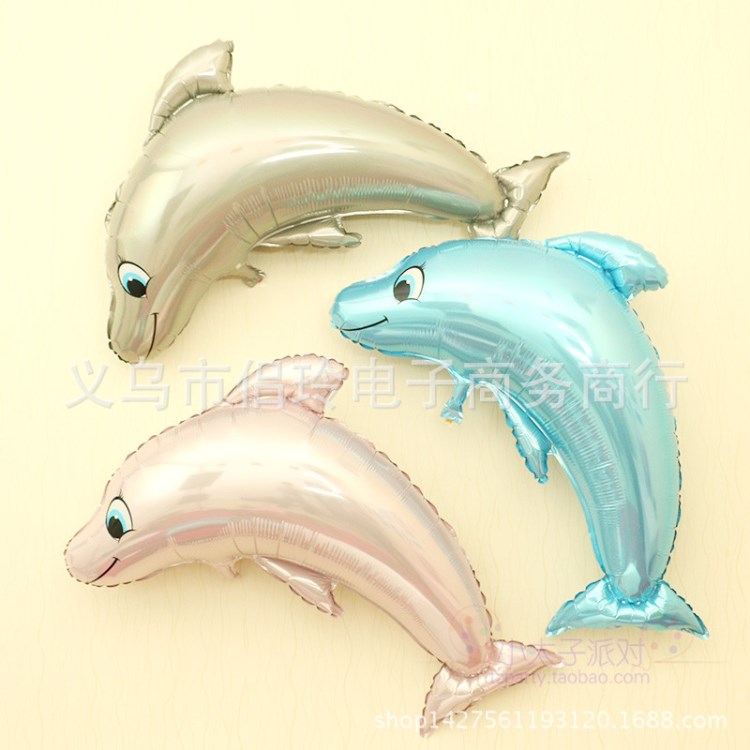 婚慶海豚鋁膜氣球 結婚酒店裝飾 兒童生日派對布置氣球批發