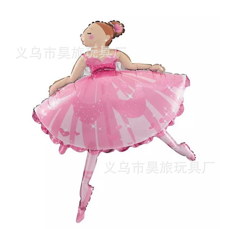 仿美 大號(hào)芭蕾舞女孩鋁膜氣球 周歲100天生日宴會(huì)氣球