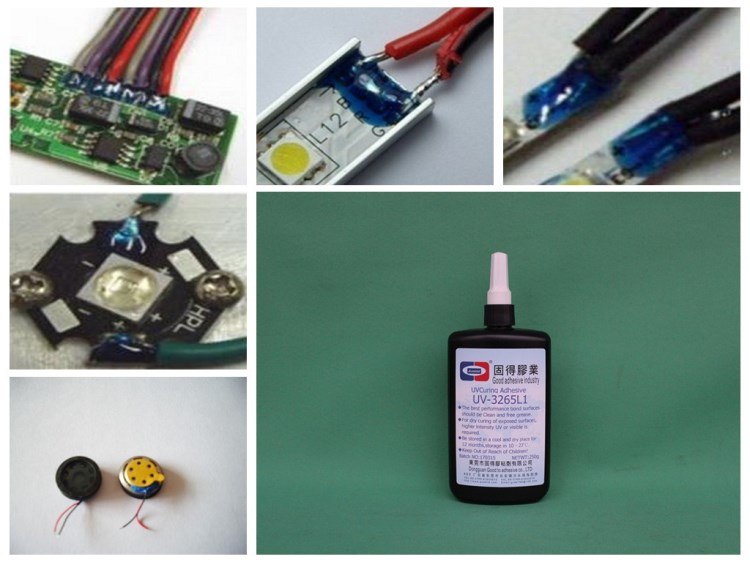 ASOKLID牌UV-3265L1電子材料、LED、LCD、IC芯片密封藍(lán)色UV膠水