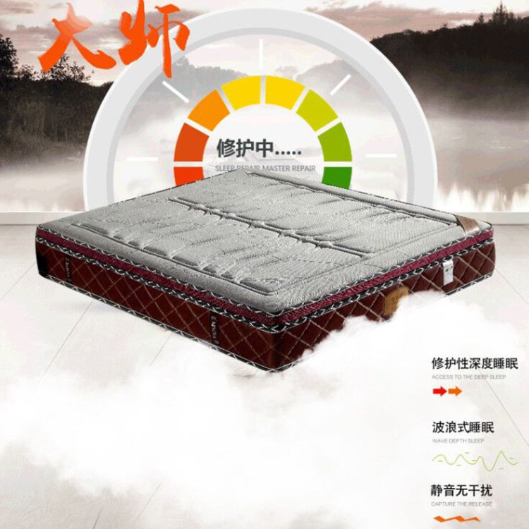 加厚護脊椎防螨蟲環(huán)保粽乳膠水洗海綿席夢思彈簧1.8米1.5m棕櫚床